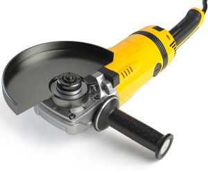 Angle grinder machine isolated on white background. 3d illustration